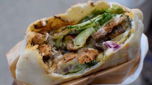 gyro sandwich at Vegan Gyros - Mauer Park - Food Truck in Berlin