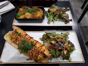 Tartiflette and Hot Vog at Velicious in Strasbourg