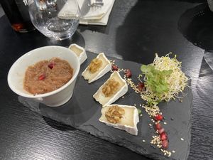 Vegan cheese and onion chutney  at Velicious in Strasbourg