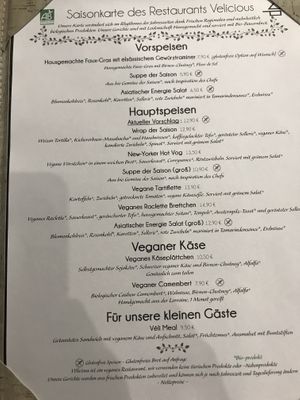 German menu   at Velicious in Strasbourg