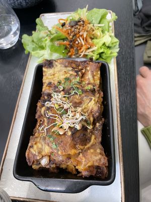 Lasagne mit Karotten und Soja   at Velicious in Strasbourg