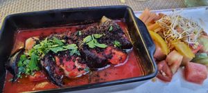 Eggplant with vegan mozzarella  at Velicious in Strasbourg