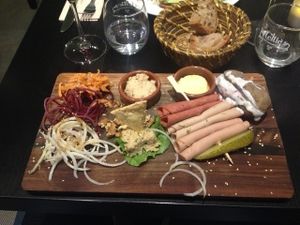 Charcuterie plate at Velicious in Strasbourg