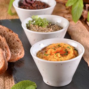 Vegan dip trio at Velicious in Strasbourg