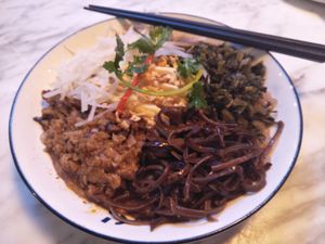 Spicy sour noodles at Green Common Kind Kitchen - Nan Fung Place in Hong Kong Island