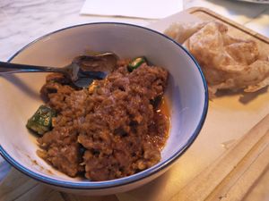 Indian spiced beyond meat with roti  at Green Common Kind Kitchen - Nan Fung Place in Hong Kong Island