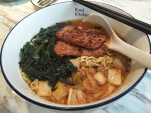 Omnipork kimchi ramen at Green Common Kind Kitchen - Nan Fung Place in Hong Kong Island