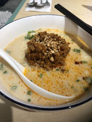 Tantan noodles with vegan “pork” at Green Common Kind Kitchen - Nan Fung Place in Hong Kong Island