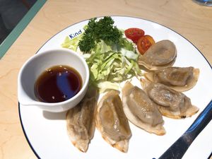 Black truffle omnipork dumplings  at Green Common Kind Kitchen - Nan Fung Place in Hong Kong Island