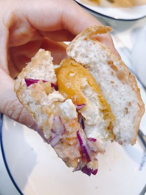 Amazing plant based fish sandwish at Green Common Kind Kitchen - Nan Fung Place in Hong Kong Island