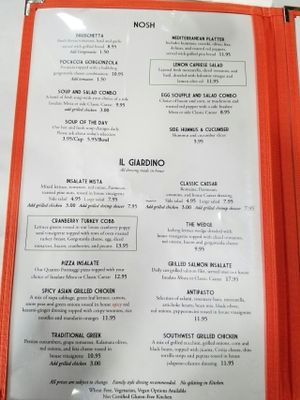 menu 1 at The Lemon Leaf Cafe in Lancaster