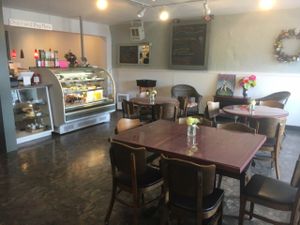 front seating  at The Tin Thistle Garden Cafe in North Bend