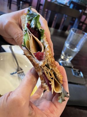 Cran sandwich  at The Tin Thistle Garden Cafe in North Bend