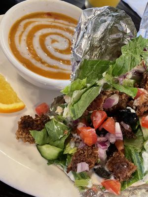 Gyro pita, lentil soup, best I’ve had   at The Tin Thistle Garden Cafe in North Bend
