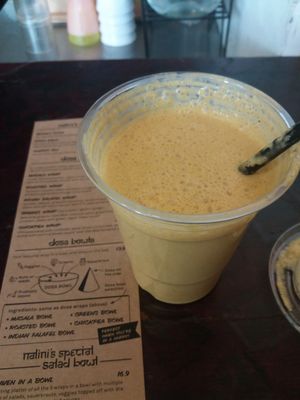 Banana tumeric smoothie at Nalinis Wholesome Streetfood - Bondi Junction in Bondi Junction