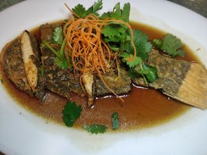mocked fish at Supreme Vege 善心缘 - Bras Basah in Central Singapore