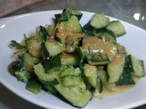 chilled cucumber with vinegar at Supreme Vege 善心缘 - Bras Basah in Central Singapore