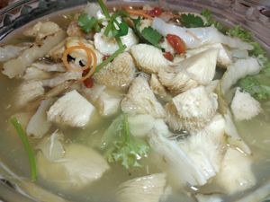 Steamed monkey head mushroom with Chinese herbs at Supreme Vege 善心缘 - Bras Basah in Central Singapore