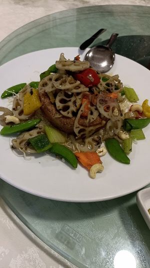 Yam ring with vegetables at Supreme Vege 善心缘 - Bras Basah in Central Singapore
