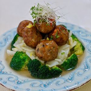 Omnipork Balls with Garden Greens at Supreme Vege 善心缘 - Bras Basah in Central Singapore