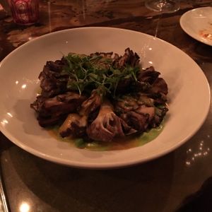 Mushrooms, pees at Avant Garden in New York City