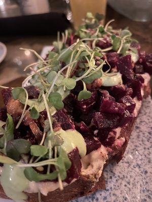 Beet toast  at Avant Garden in New York City