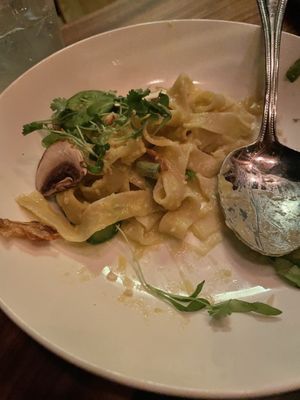 With cream corn jalapeño sauce 🤤  #Veganuary at Avant Garden in New York City