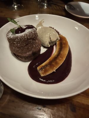 Lava cake (get it minus the mushroom ice cream)  at Avant Garden in New York City