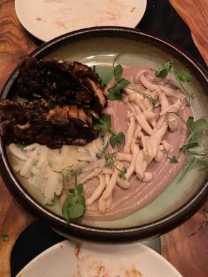 Hen of the woods mushroom dish  at Avant Garden in New York City