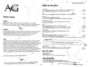 Menu at Avant Garden in New York City