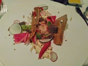 Radish and almond cream at Shangri-La Hotel - La Bauhinia in Paris