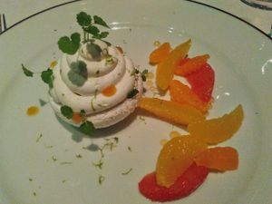 Vegan meringue and sorbet at Shangri-La Hotel - La Bauhinia in Paris