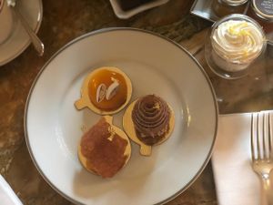 Cakes from the vegan afternoon tea at Shangri-La Hotel - La Bauhinia in Paris