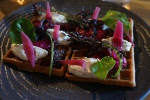 Savory Waffles at Vegan Gorilla in Nice