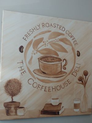 Displayed local artwork at The Coffeehouse and Deli in Normal