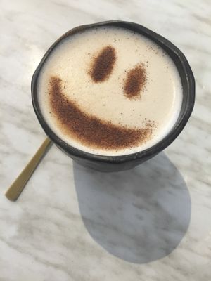 Organic chai latte at Serotonin Eatery in Burnley