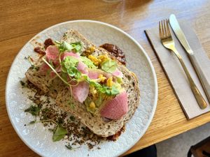 The avocado toast  at Serotonin Eatery in Burnley