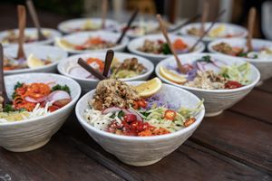 Vegan Calamari  at the Serotonin Education Masterclass in Utopia Place! at Serotonin Eatery in Burnley