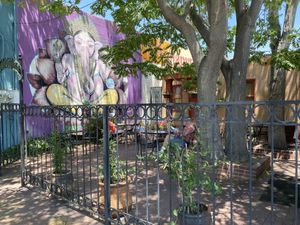 Beautiful outdoor patio seating   at Annapurna's World Vegetarian Cafe - UNM in Albuquerque