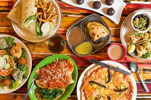 Entrees at Annapurna's World Vegetarian Cafe - UNM in Albuquerque