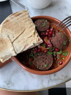 Shakshuka with falafel  at Mango Vegan Street Food - Powisle in Warsaw