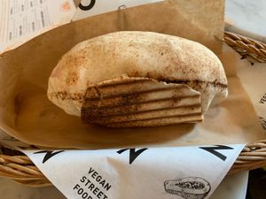 Small eggplant falafel pita  at Mango Vegan Street Food - Powisle in Warsaw