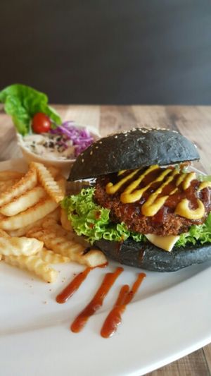 Red Poodle Burger Platter  at Brown Poodle in Penang