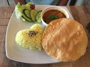 Curry rendang rice (vegan) at Brown Poodle in Penang