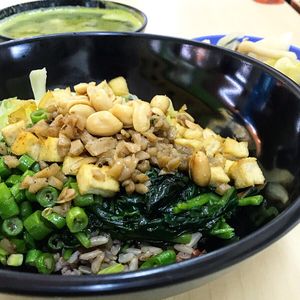 Thunder tea rice at Fortune Tree Vegetarian Food Stall in Central Singapore