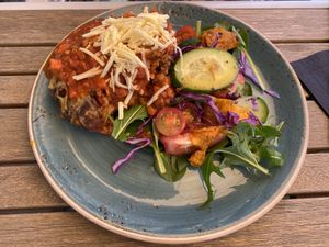 Vegan lasagna  at V Series in Kew