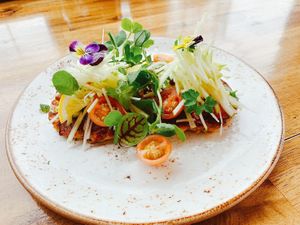 Zucchini Corn Hotcakes at V Series in Kew