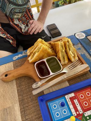 sandwich style samosa   at EL Cafe International Vegan Food in Phan Thiet