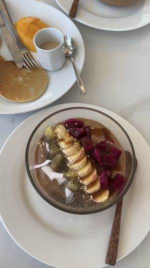 Smoothie Bowl had too much sugar sauce on top, to be honest we did not enjoy at all  at EL Cafe International Vegan Food in Phan Thiet