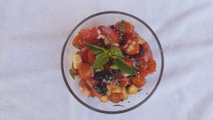 tomato olive salad at EL Cafe International Vegan Food in Phan Thiet